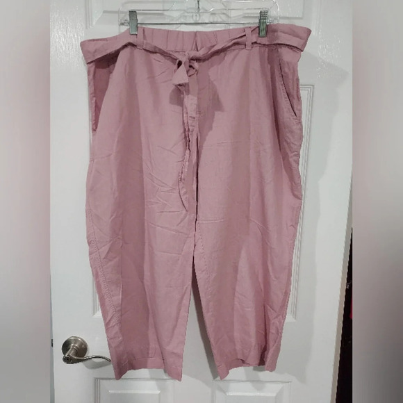 Liz Claiborne Victorian Pink Classic Straight Leg Cropped Pant in Size XXL - Picture 1 of 13
